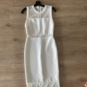 Alice and Olivia Karmen Mesh Trim Midi Dress
